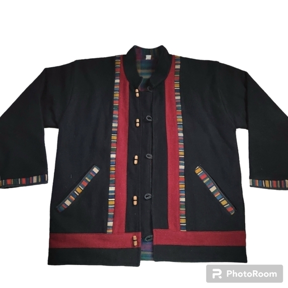 Vintage Wool Sz M Button up Jacket - Picture 1 of 6